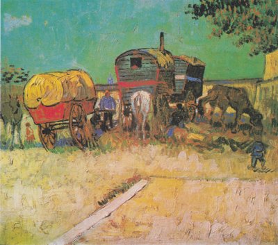 Acampamento cigano com carroça de Vincent van Gogh